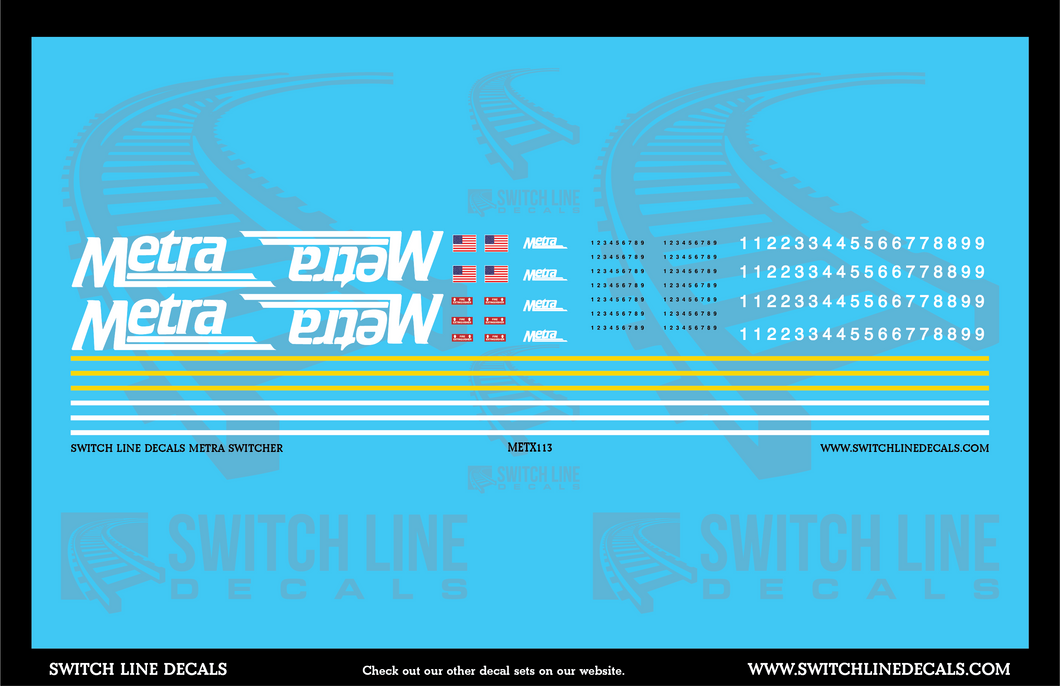 N Scale Metra Switching SW Locomotives Decal Set