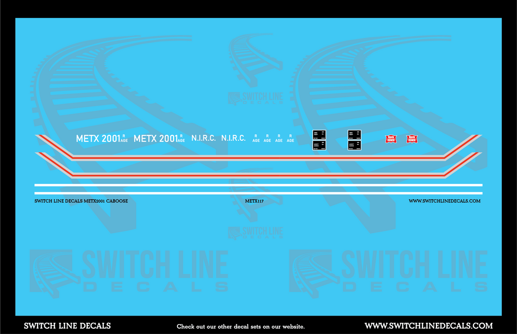 N Scale Metra 2001 Rock Island Caboose Decal Set
