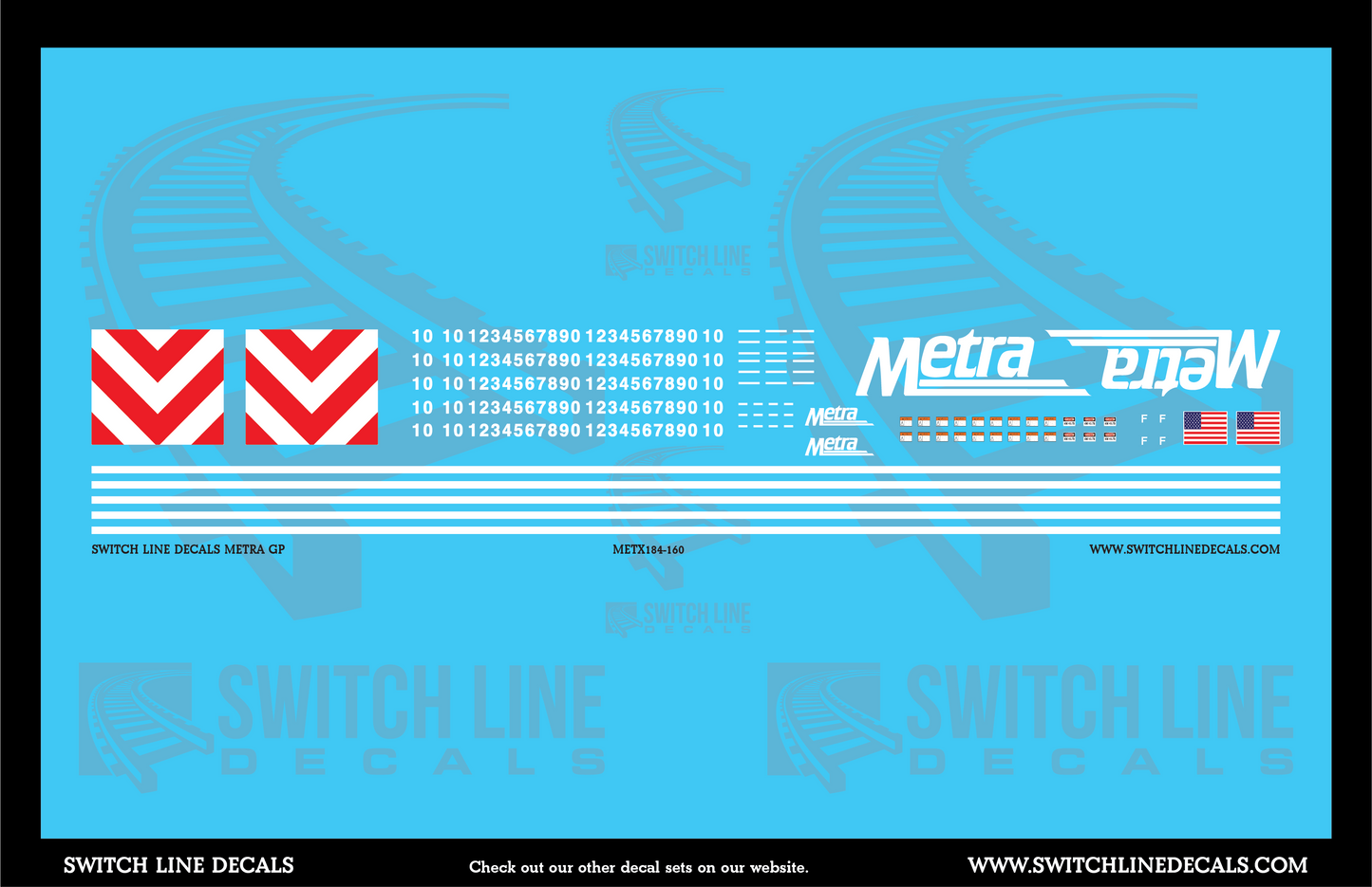 N Scale Metra GP Locomotive Decal Set