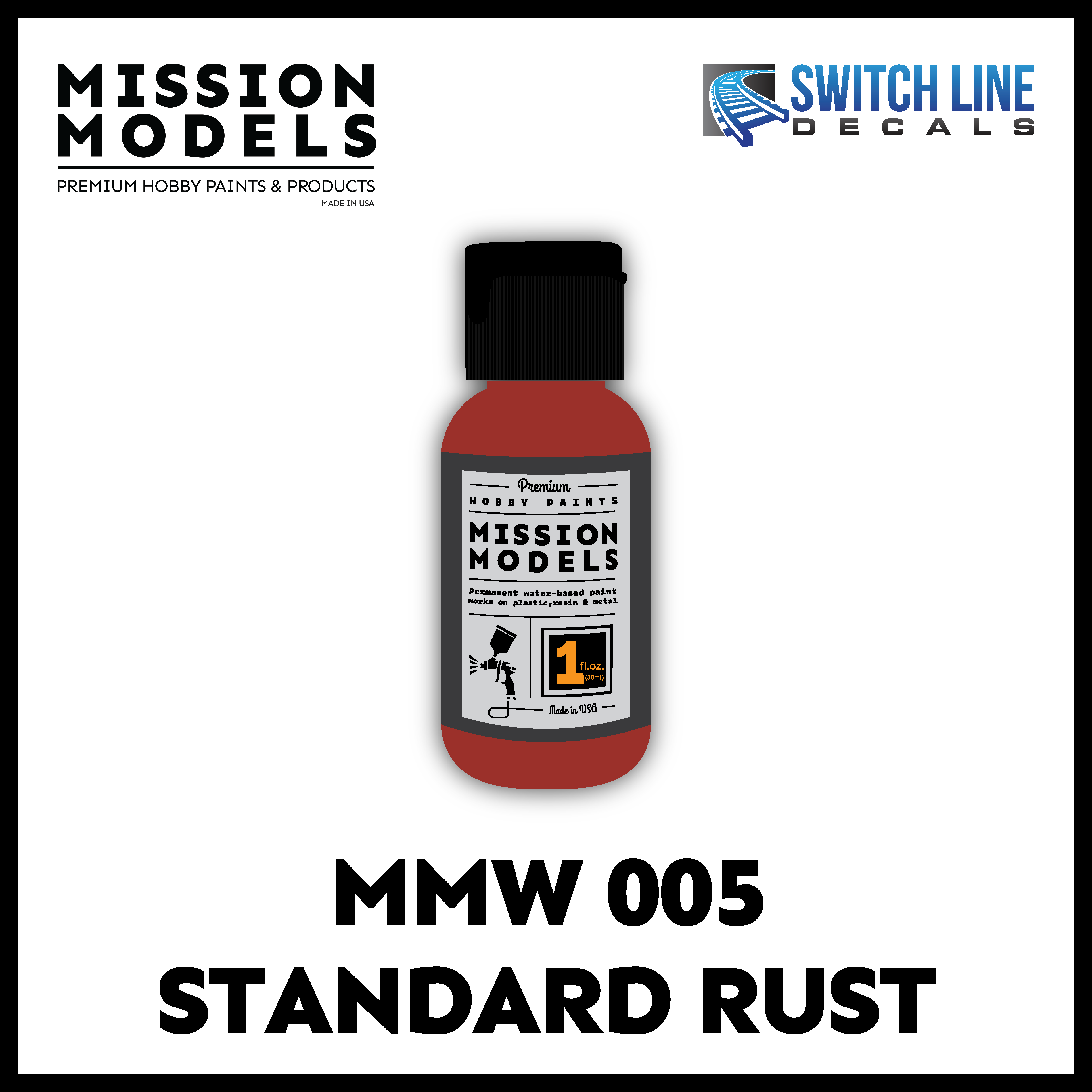 Mission Models Paint Standard Rust 1oz – Mountain West Model Trains