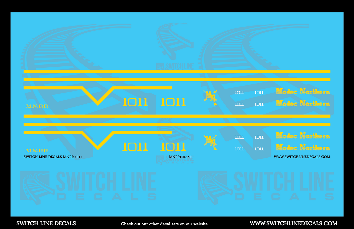 N Scale Modoc Northern 1011 Locomotive Decal Set