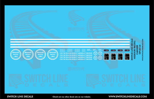 N Scale Missouri Pacific Extended Vision Caboose Decal Set