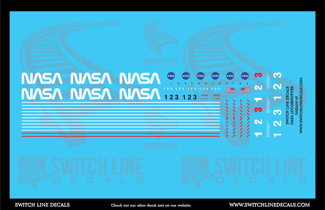 HO Scale NASA Locomotives Decal Set