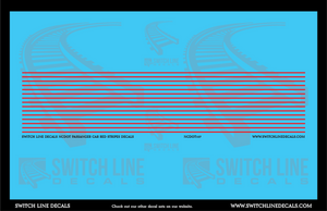 HO Scale NCDOT Passenger Cars Stripes Decal Set