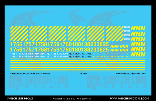 HO Scale New Hampshire North Coast NHN Locomotives Decal Set