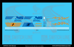 HO Scale Norfolk Southern AC44C6M 4001 & 4002 Blue and Gold Locomotive Decal Set