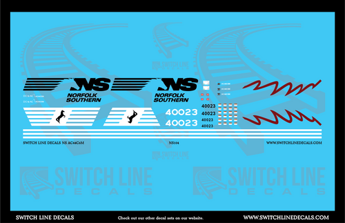 N Scale Norfolk Southern AC44C6M 4002 & 4003 Locomotive Decal Set