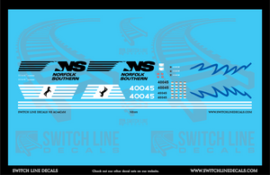 HO Scale Norfolk Southern AC44C6M 4004 & 4005 Locomotive Decal Set