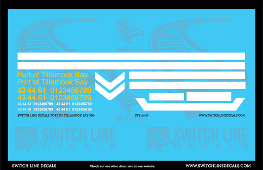 HO Scale Port Of Tillamook Bay SD9 Locomotive Decal Set