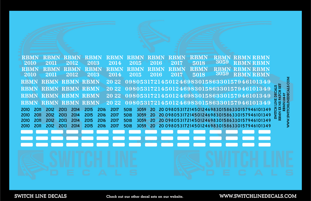 HO Scale RBMN Ex NS Locomotives Patching Decal Set