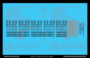 HO Scale Rapid City, Pierre Easter Railroad RCPE Freight Car Patching Decal Set