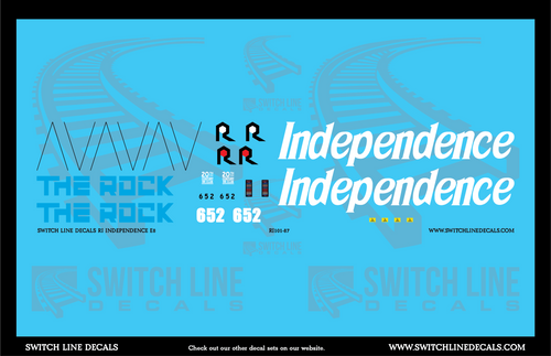 HO Scale Rock Island Independence E8 Locomotive Decal Set