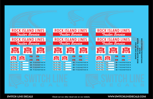 HO Scale Rock Island Lines Trailer Service Decal Set