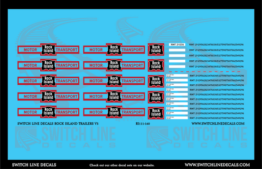 N Scale Rock Island Tractor Trailers V3 Decal Set