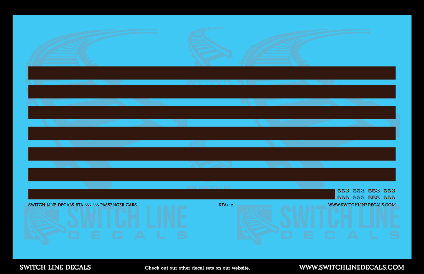 HO Scale Chicago RTA 553 555 Club Car Decal Set