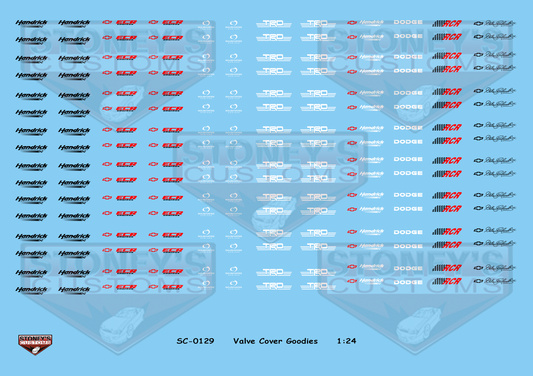 Stoney's Customs Valve Cover Goodies 1:24 Decal Set