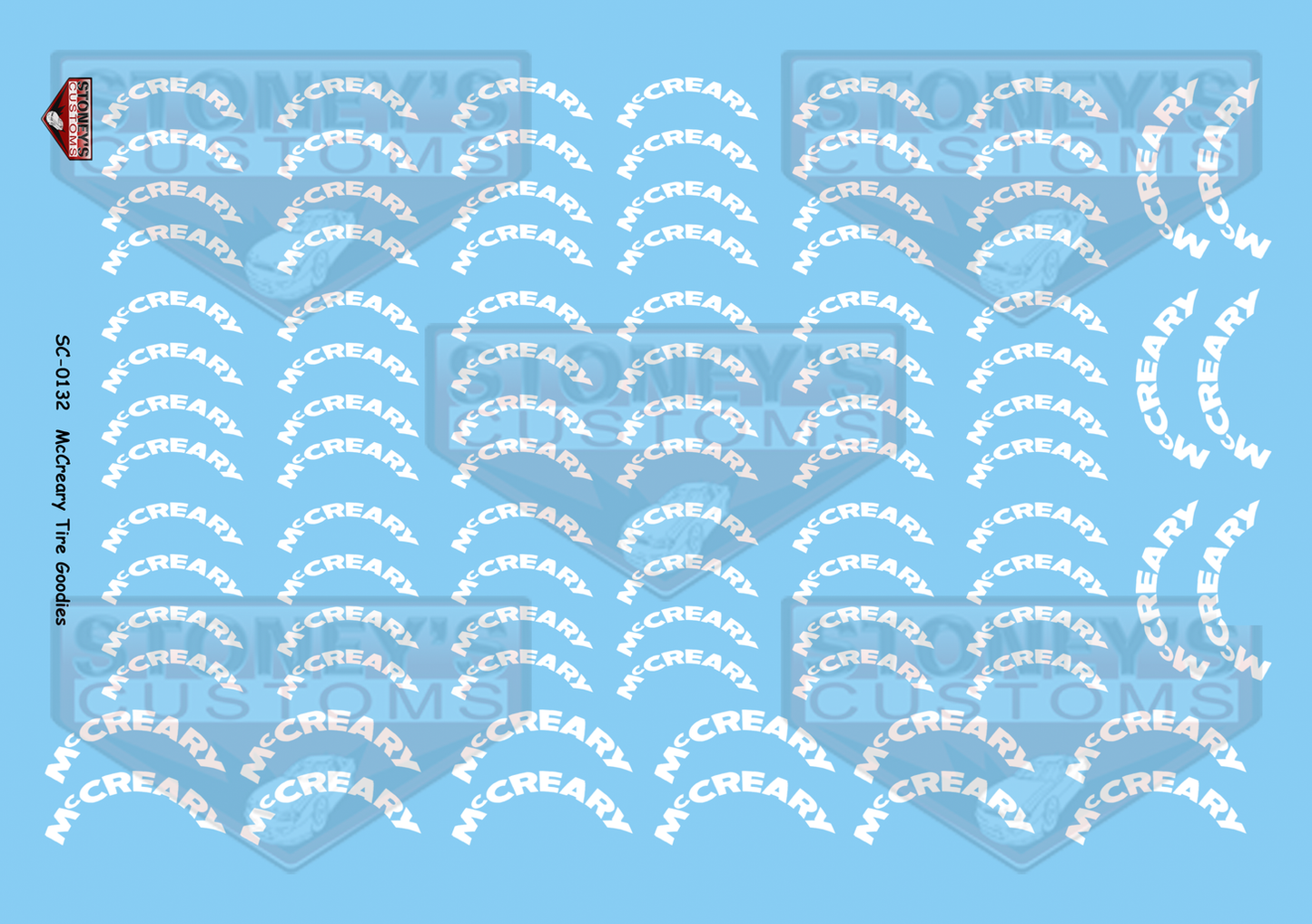 Stoney's Customs Mc Creary Tire Goodies 1:24 Decal Set