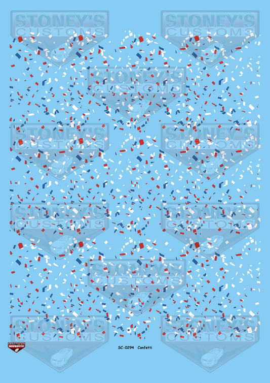 Stoney's Customs Red / White / Blue Confetti 1:24 Decal Set