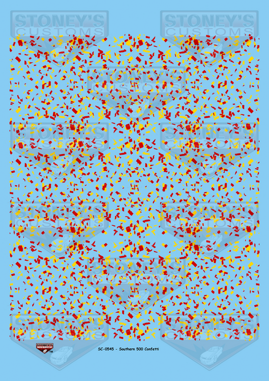 Stoney's Customs Southern 500 Red and Yellow Confetti 1:24 Decal Set