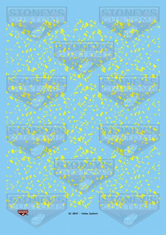 Stoney's Customs Yellow Confetti 1:24 Decal Set