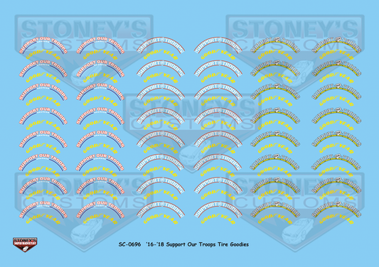 Stoney's Customs '16 - '18 Support Our Troops Tire Goodies 1:24 Decal Set