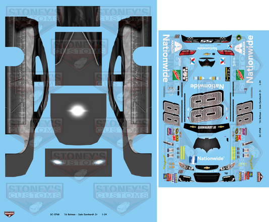 Stoney's Customs 2016 Batman - Dale Earnhardt Jr 1:24 Decal Set