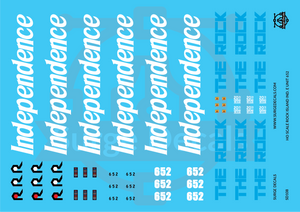 Surge Decals HO Scale Rock Island Independence EMD E8 Locomotive Decal Set