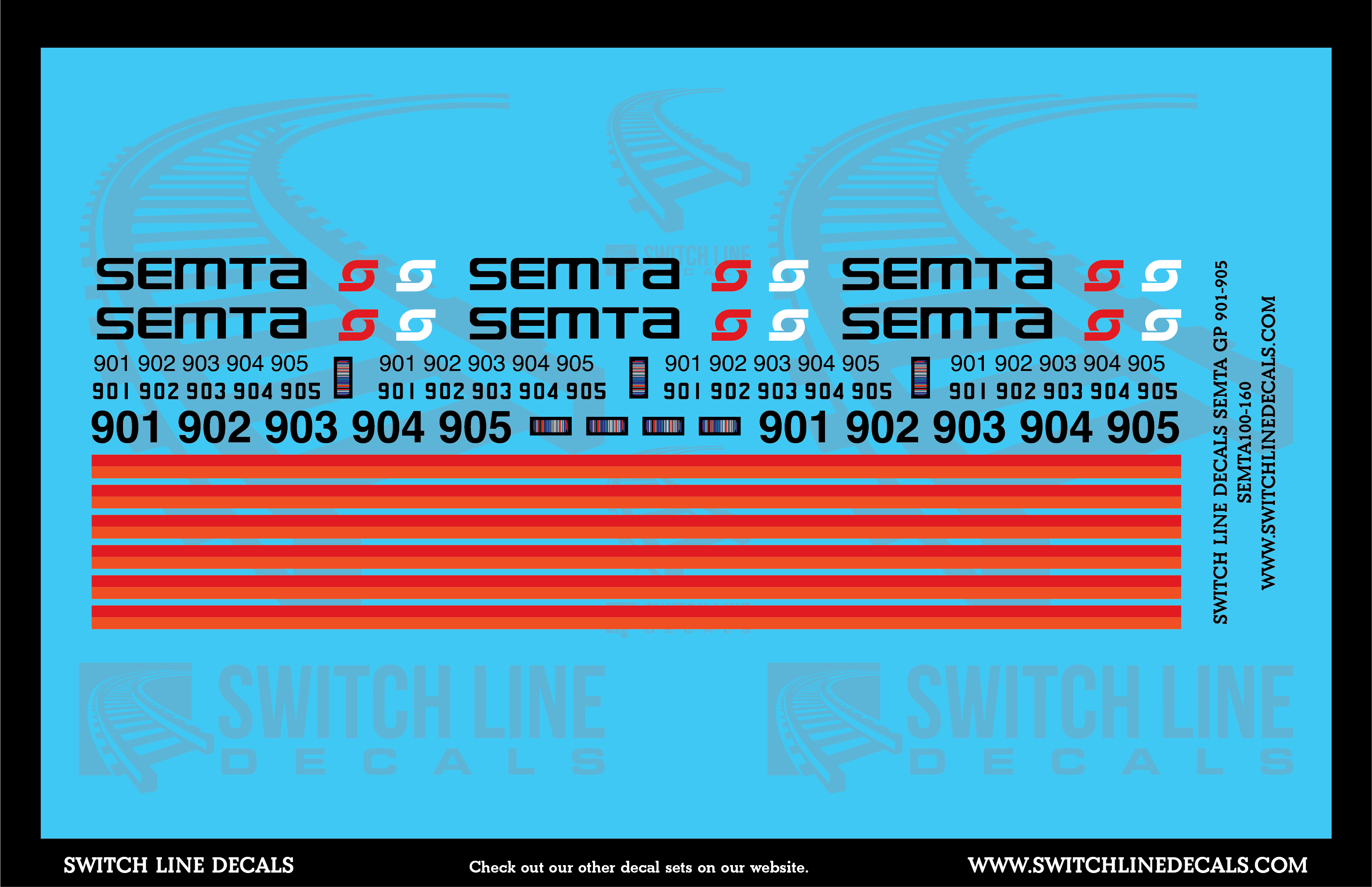 N Scale SEMTA GP 9001 - 905 Locomotive Decal Set – Mountain West Model ...