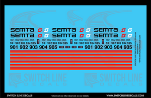 HO Scale SEMTA GP 9001 - 905 Locomotive Decal Set