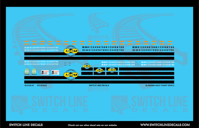 HO Scale Alabama Gulf Coast SD40-2 Locomotives Decal Set