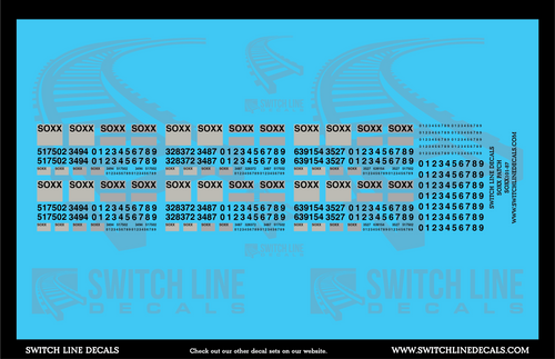 HO Scale SOXX Patch Decal Set