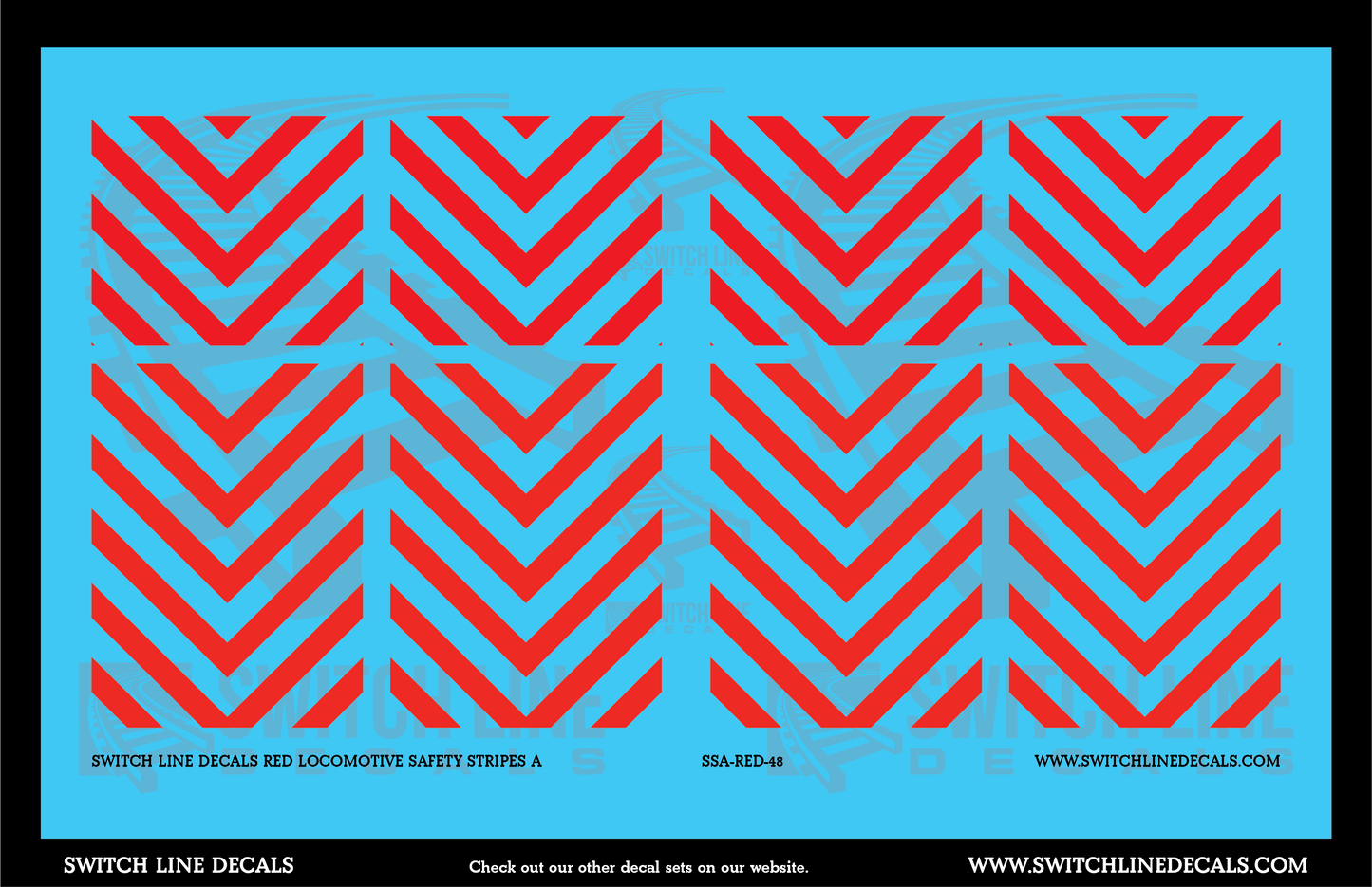 O Scale Red Locomotive Safety Stripes A Decal Set