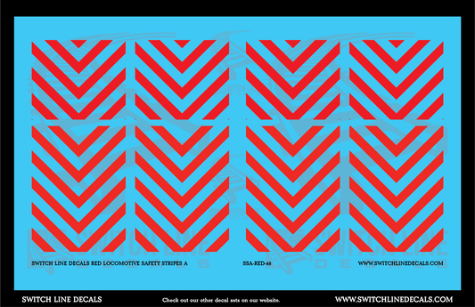 O Scale Red Locomotive Safety Stripes A Decal Set