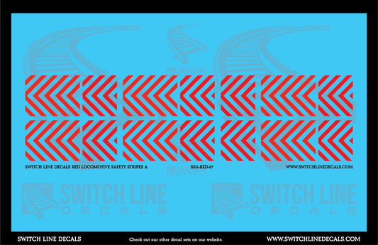 HO Scale Red Locomotive Safety Stripes A Decal Set