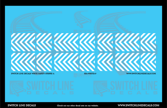 HO Scale White Safety Stripes A Decal Set