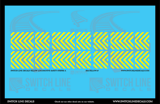HO Scale Yellow Locomotive Safety Stripes A Decal Set