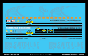 N Scale TPW Toledo Peoria & Western Railroad Locomotive Decal Set