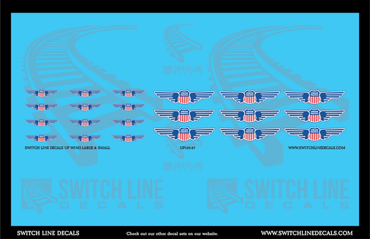 HO Scale Union Pacific Wing Mix Decal Set