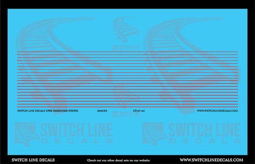 N Scale Union Pacific Passenger Stripes 2000mm Decal Set