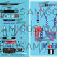 3 Amigos Decals #4 MOBIL 1 PATRIOTIC 2023 MUSTANG Decal Set 1:24