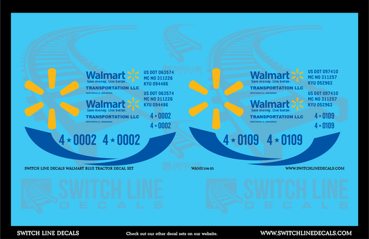 1:25 Scale Walmart Blue Tractor Decal Set