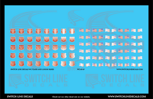 HO Scale Wisconsin Central Flags And Logos Faded Decal Set