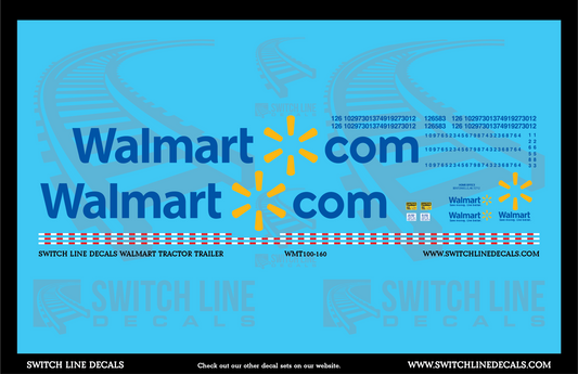 N Scale Walmart Tractor Trailer Decal Set