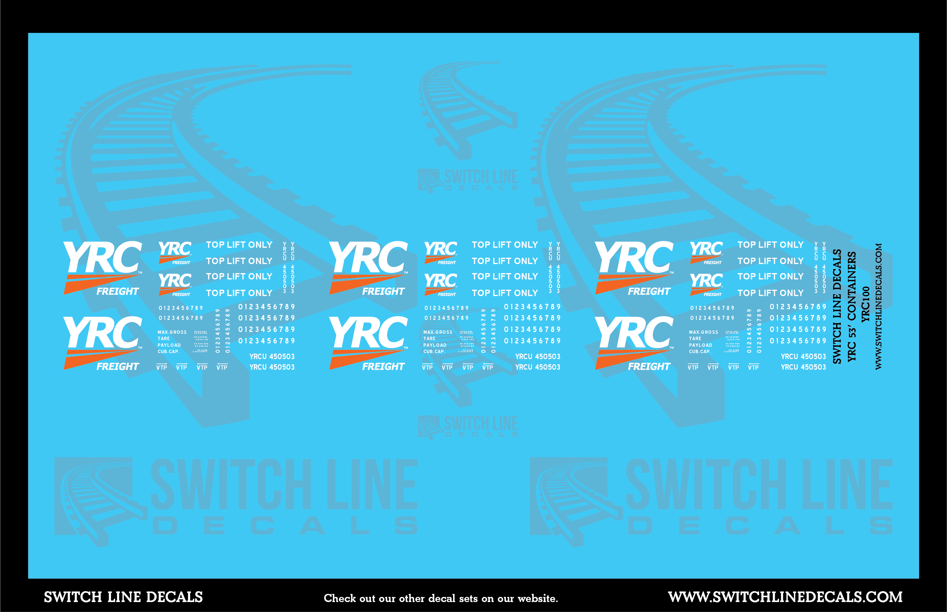 N Scale YRC 53' Container Decal Set – Mountain West Model Trains