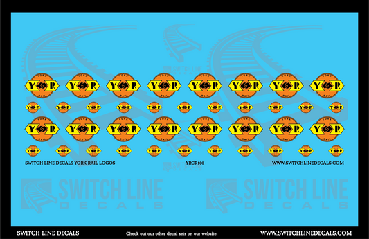 N Scale York Railroad Locomotive Logos Decal Set