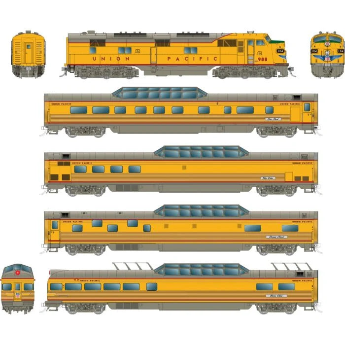 HO Scale Rapido GM Train of Tomorrow (Union Pacific) DCC with Sound Full Set PREORDER