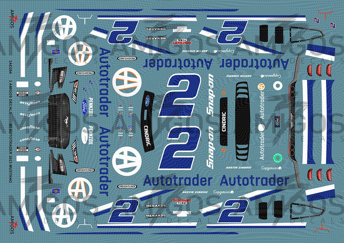 3 Amigos Decals #2 AUTOTRADER 2023 MUSTANG Decal Set 1:24