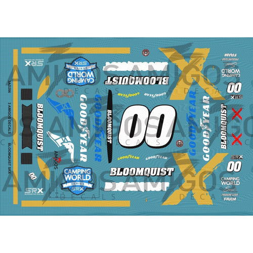 3 Amigos Decals #00 GOODYEAR SCOTT BLOOMQUIST 2021 SRX SERIES Decal Set 1:24