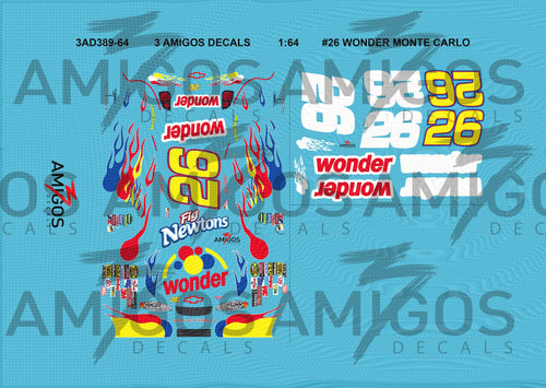 1:64 3 Amigos Decals #26 WONDER MONTE CARLO Decal Set