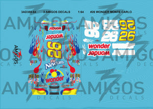 1:64 3 Amigos Decals #26 WONDER MONTE CARLO Decal Set